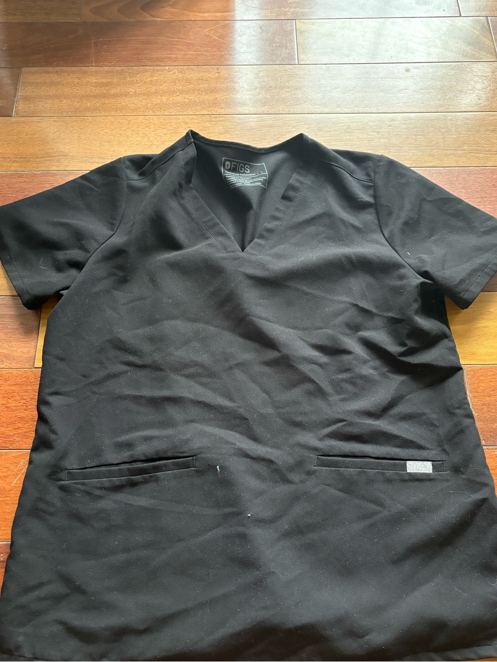 Figs Technical Collection Scrub Top in Black